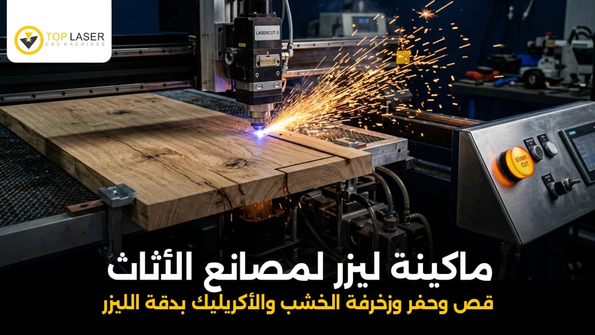 ماكينة ليزر لمصانع الأثاث من توب ليزر لقص وحفر وزخرفة الخشب والأكريليك بدقة عالية